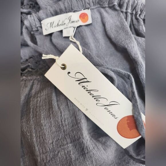 Michelle Jonas Hippie Gauze Maxi Dress Gray Size M New - Picture 12 of 14